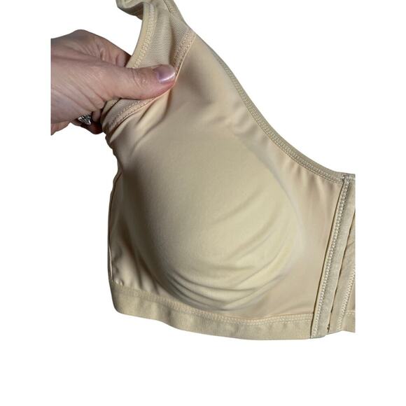 Beige Front Closure Bra 4XL | Wireless‎ Comfort Support | Nylon Spandex - Picture 11 of 11